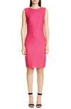 ST. JOHN TEXTURE KNIT WOOL BLEND SHEATH DRESS,K11X013