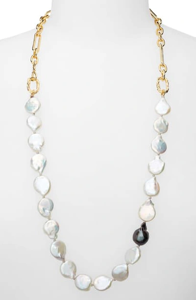 Lizzie Fortunato Baroque Pearl Necklace In Gold/ Pearl
