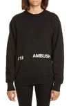 AMBUSH LOGO SUPERHUMAN GRAPHIC PRINT SWEATSHIRT,12111841