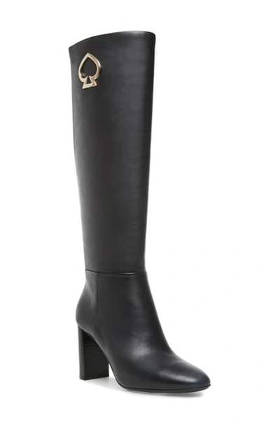 Kate Spade Helana Knee High Boot In Black Nappa Leather
