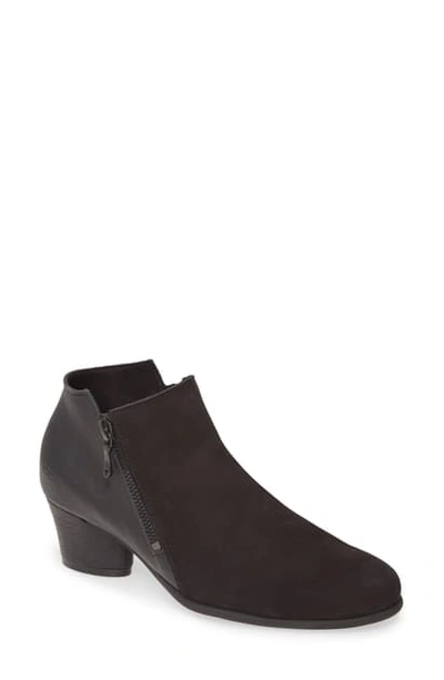 Arche Mushka Bootie In Noir/ Noir Nubuck Leather