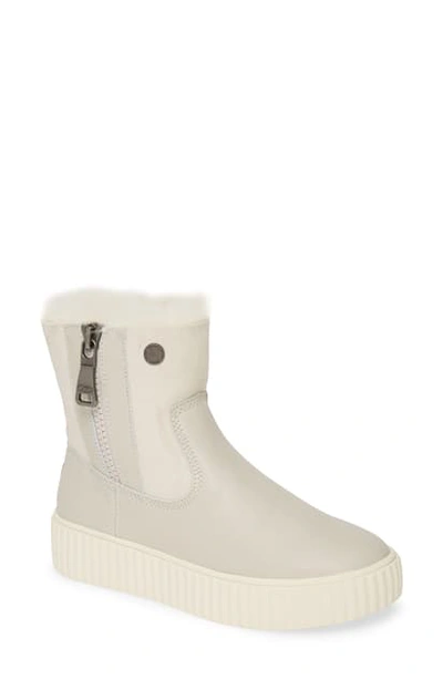 Pajar Caline Genuine Shearling Lined Waterproof Boot In Ice/ White Leather