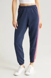 Aviator Nation Rainbow Stripe Sweatpants In Heather Navy Neon
