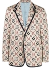 GUCCI MULTIcolour MEN'S GEOMATRIC GG PRINT BLAZER,a36e28ca-2e43-edee-c7ed-d16d2702a067