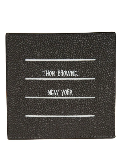 Thom Browne Printed Cardholder In Charcoal