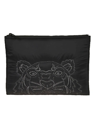 Kenzo Tiger & Logo Embroidery Large Pouch