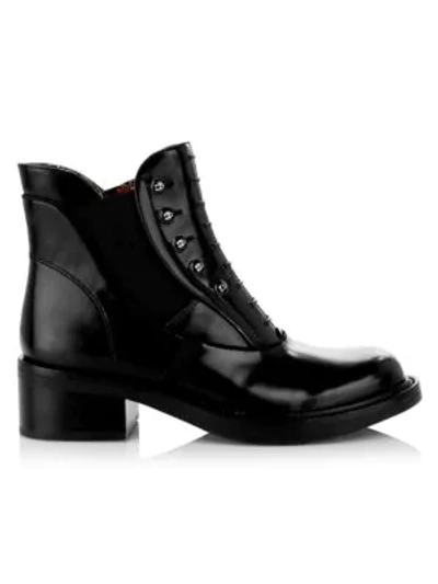 Coach X Tabitha Simmons Chelsea Leather Moto Boots In Black