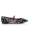 COACH Coach X Tabitha Simmons Harriette Floral-Print Velvet Mary Jane Flats