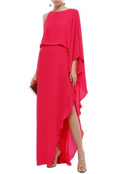 Halston Heritage Woman Cape-effect Ruffled Crepe Maxi Dress Papaya