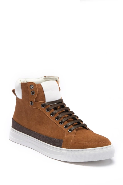 English Laundry Highfield High Top Suede Sneaker In Cognac