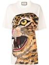 GUCCI FELINE PRINT OVERSIZED T-SHIRT