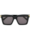Bottega Veneta Square Frame Sunglasses In Black