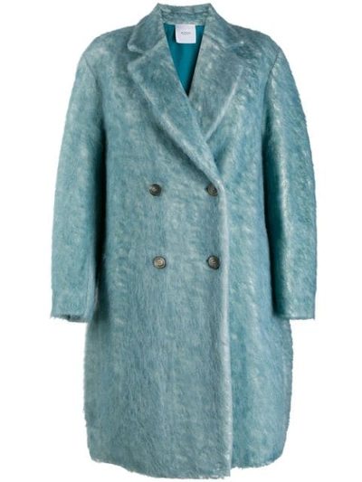 Agnona Double Breasted Coat In 129 Light Blue