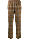 AGNONA CROPPED CHECK-PRINT TROUSERS