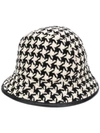 GUCCI HOUNDSTOOTH FEDORA HAT