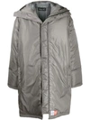 Martine Rose Wenger Padded Parka Coat In Grey