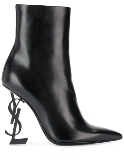 Saint Laurent Opyum 105mm Ankle Boots In Black