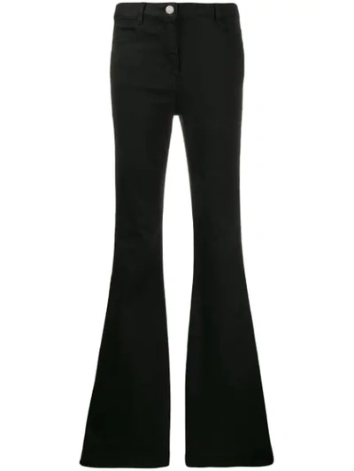 Pt05 High Waisted Flared Jeans In Black