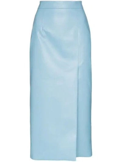 Aleksandre Akhalkatsishvili High Rise Pencil Midi Skirt In Blue