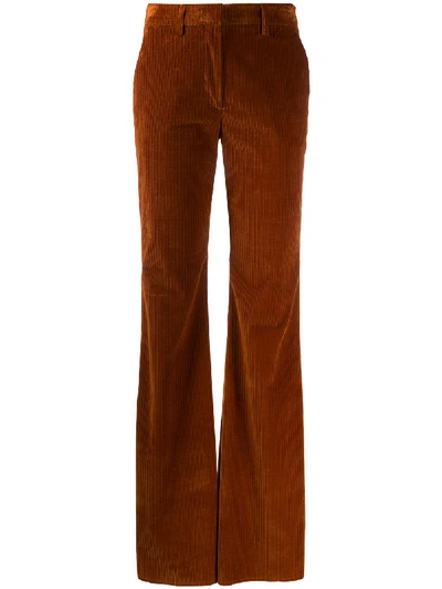 Etro Corduroy Flared Trousers In 橘色
