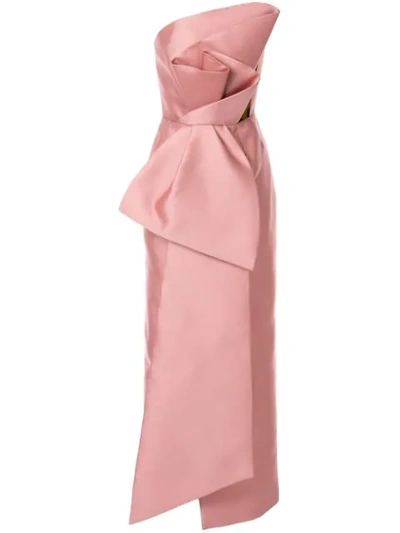 Azzi & Osta Sleeveless Bow Gown In Pink