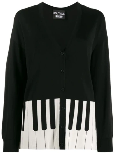 Boutique Moschino Cardigan With Piano Inlay In Black