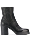 Officine Creative Chunky Heel Ankle Boots In 001 Ignis Nero