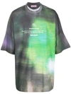 Palm Angels Oversized Sensitive Content Print T-shirt In Grey