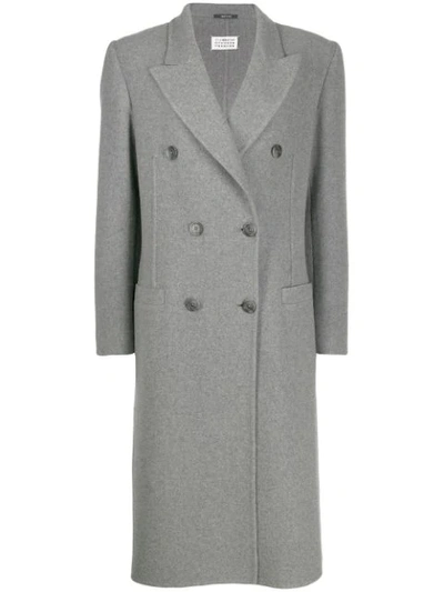 Maison Margiela Double-breasted Cashmere Coat In Grey