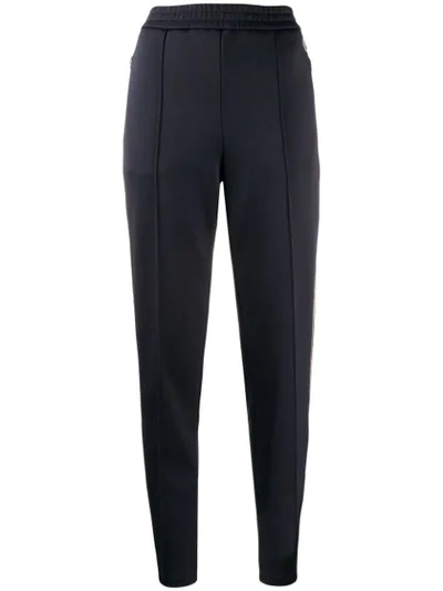 Moncler Stripe Detail Track Trousers In Blue