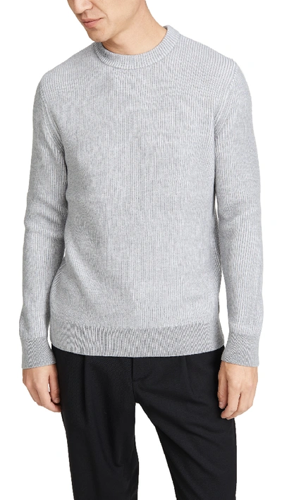Theory Rennes Cashmere Wool Crew Neck Jumper In Off White Multi