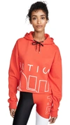 P.e Nation Restart Raw-edge Logo Pullover Hoodie In Red