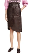 GANNI GRAIN LEATHER SKIRT