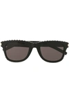 Saint Laurent Studded Square-frame Sunglasses In Black