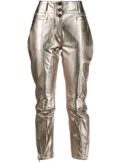 Ann Demeulemeester Button-up Slim Fit Trousers In Gold