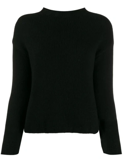 Aragona Long-sleeve Fitted Sweater In Black