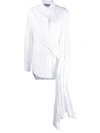 Off-white Draped Tie Shirt In White