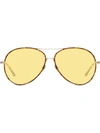 LINDA FARROW SHELL PRINT AVIATOR SUNGLASSES