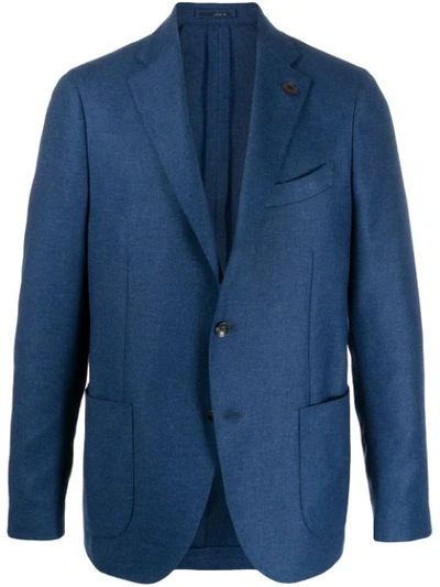 Lardini Single-breasted Fitted Blazer In Blue