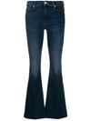 Mother Low Rise Kick Flared Jeans In Blue