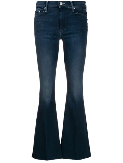 Mother Low Rise Kick Flared Jeans In Blue