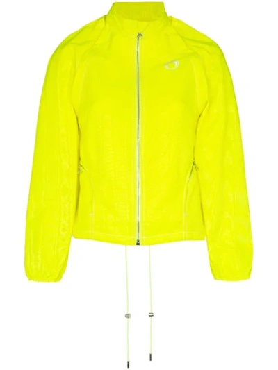 Marine Serre Zip-front Detachable Sleeve Jacket In Yellow