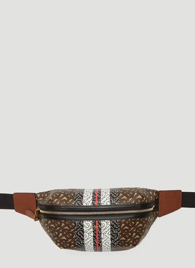 Burberry Tb Monogram Stripe Belt Bag In Brown