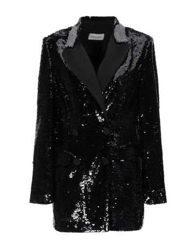 16arlington Double-breasted Sequined Crepe Blazer In Black
