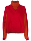 Cedric Charlier Layered Knit Jumper In Red