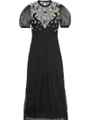 MIU MIU FLORAL EMBROIDERED SHEER DRESS