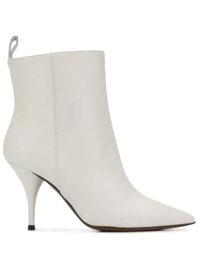 L'autre Chose High Heels Ankle Boots In White Leather