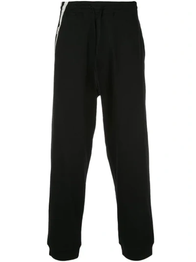 Y-3 Cuff三条纹运动裤 In Black