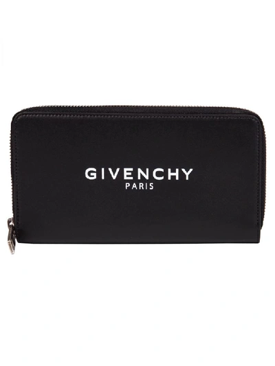 Givenchy Paris Long Zipped Wallet In Nero