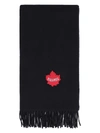 DSQUARED2 WOOL SCARF WITH FRINGES,11093793